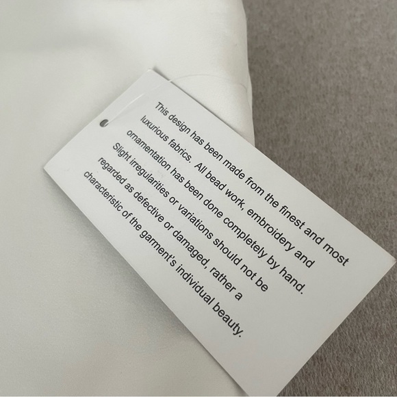 Aidan Aidan Mattox Cream Bow Detail Ruffle Dress Size 12 - Picture 10 of 10